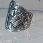 Cross ring cigar band knuckle religious sterling silver size 7.50 women
