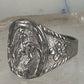 Cowboy ring boy band horseshoe horse size 6.75 sterling silver 50's women boys girls