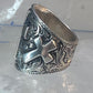 Cross ring cigar band knuckle religious sterling silver size 7.50 women