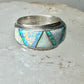 Lab Opal ring Native American band size 5.75 sterling silver women men