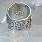 Cross ring cigar band knuckle religious sterling silver size 7.50 women