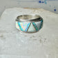 Lab Opal ring Native American band size 5.75 sterling silver women men