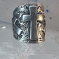 Cross ring cigar band knuckle religious sterling silver size 7.50 women