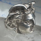 Vintage Sterling Silver Greek Medusa Gorgon Face High Relief Statement Ring Size 6 12g