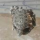 Turtle ring marcasites band size 7.25 sterling silver women