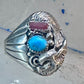 Eagle ring southwest turquoise coral southwest sterling silver size 11.75 women men