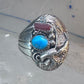 Eagle ring southwest turquoise coral southwest sterling silver size 11.75 women men