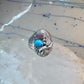 Eagle ring southwest turquoise coral southwest sterling silver size 11.75 women men