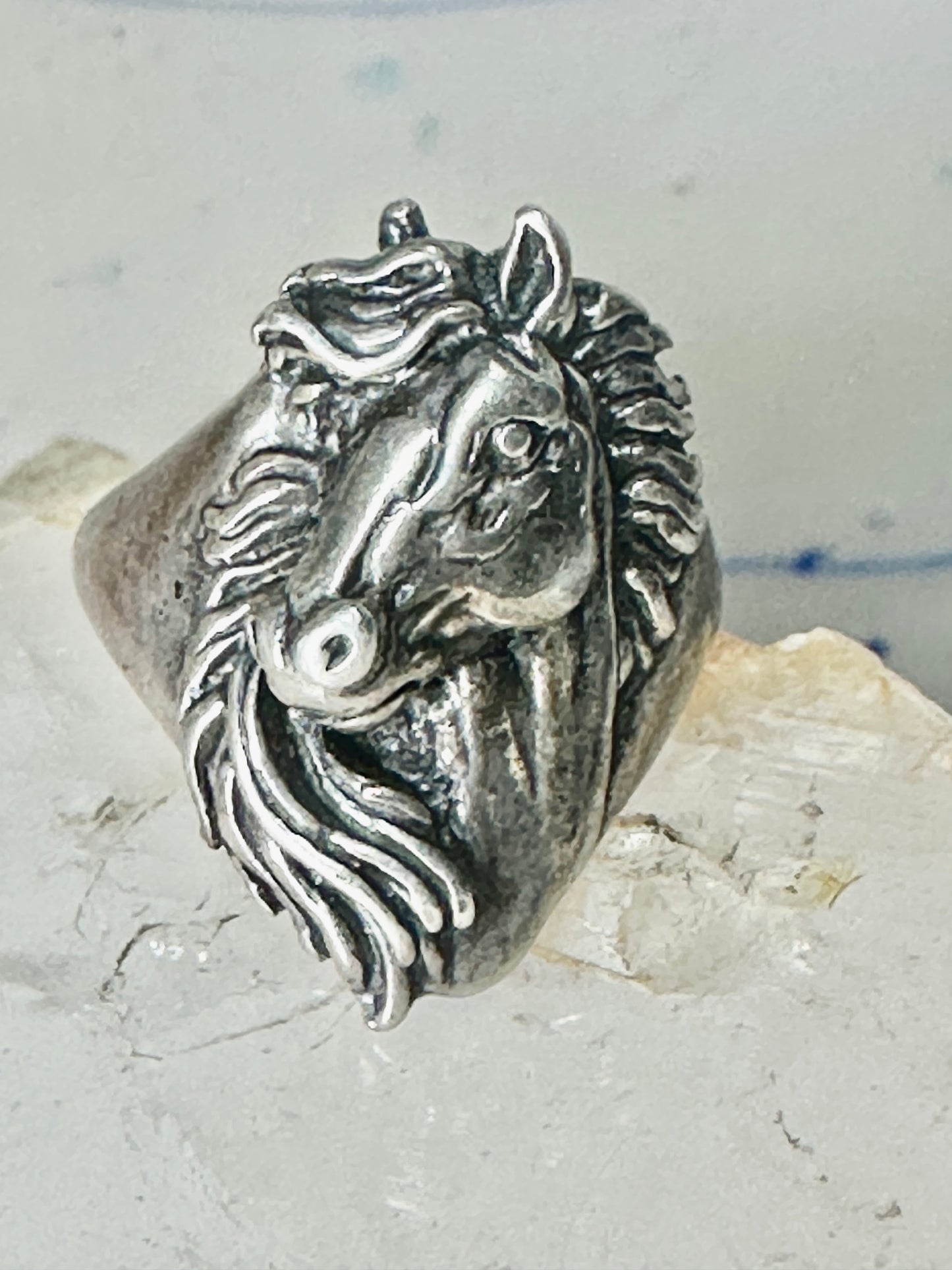 Horse ring southwest cowgirl band size 5.75 sterling silver women girls