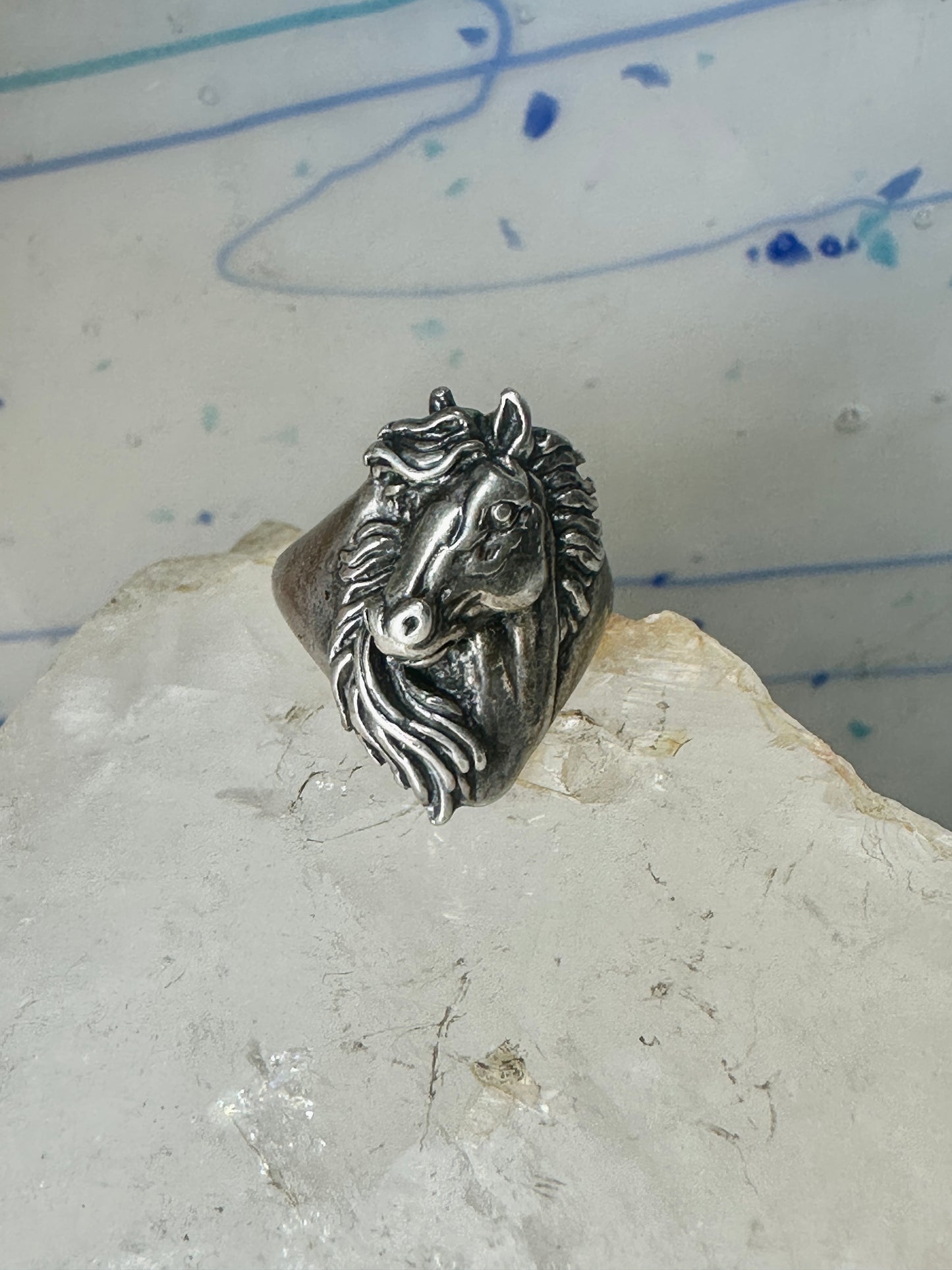 Horse ring southwest cowgirl band size 5.75 sterling silver women girls