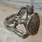 Turtle ring marcasites band size 7.25 sterling silver women