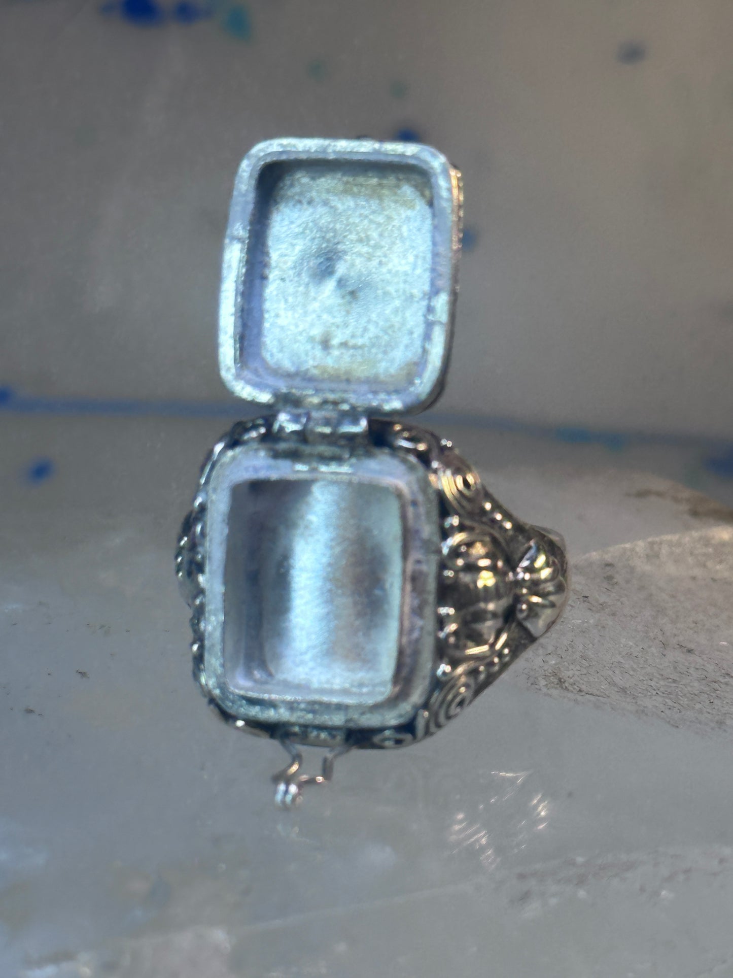 Poison ring boho purple stone sterling silver size 8 women girls