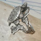 Turtle ring marcasites band size 7.25 sterling silver women
