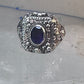 Poison ring boho purple stone sterling silver size 8 women girls