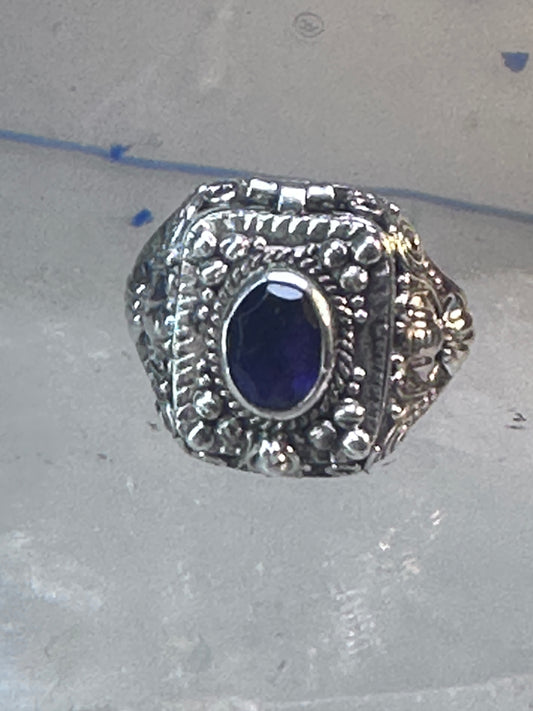 Poison ring boho purple stone sterling silver size 8 women girls