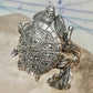 Turtle ring marcasites band size 7.25 sterling silver women