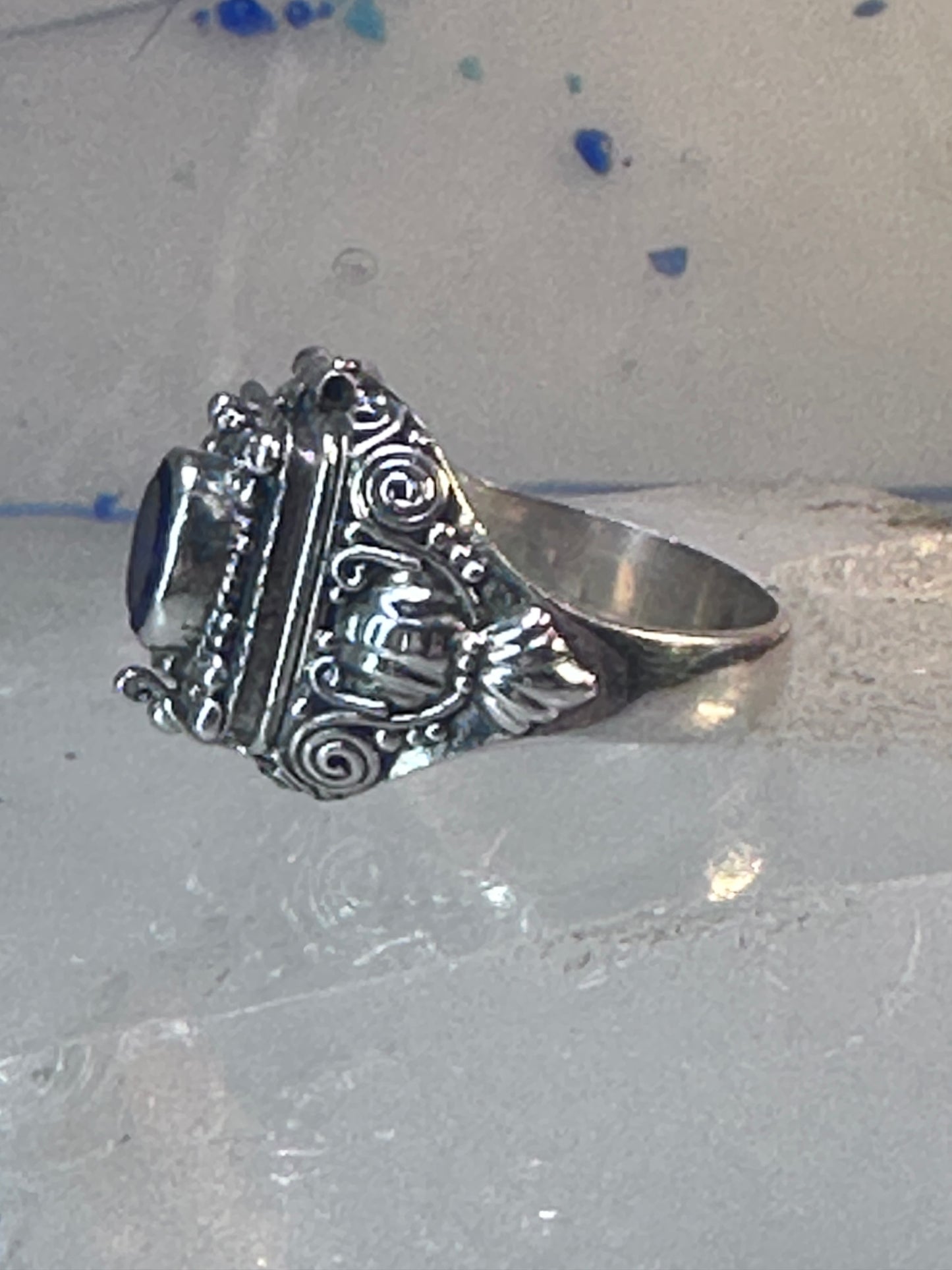 Poison ring boho purple stone sterling silver size 8 women girls