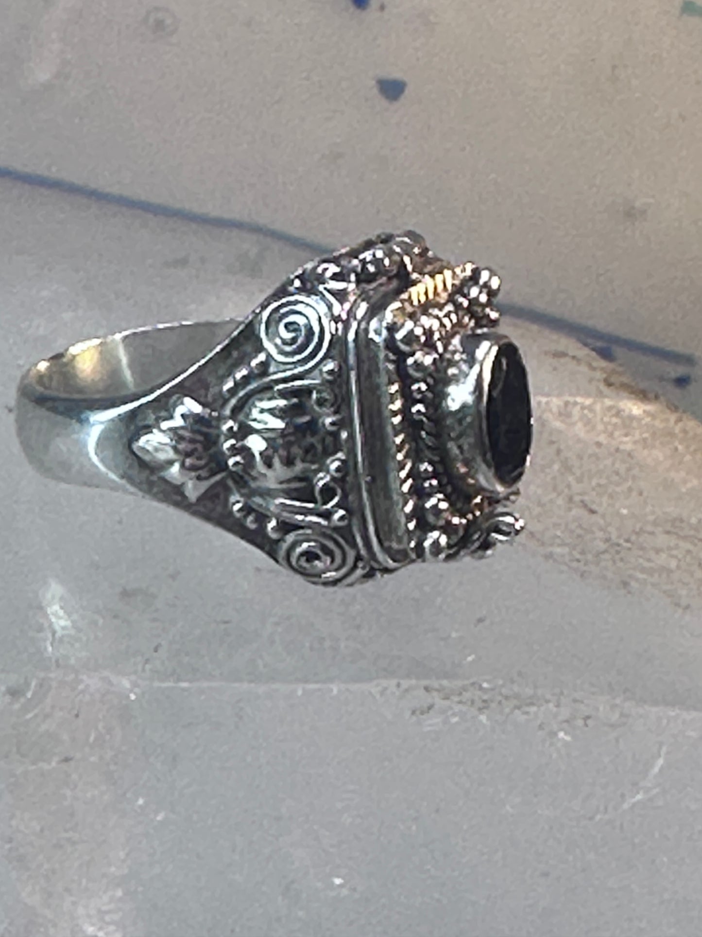 Poison ring boho purple stone sterling silver size 8 women girls