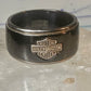 Harley Davidson ring biker sterling silver titanium black shield band size 8.5 men women