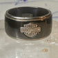 Harley Davidson ring biker sterling silver titanium black shield band size 8.5 men women