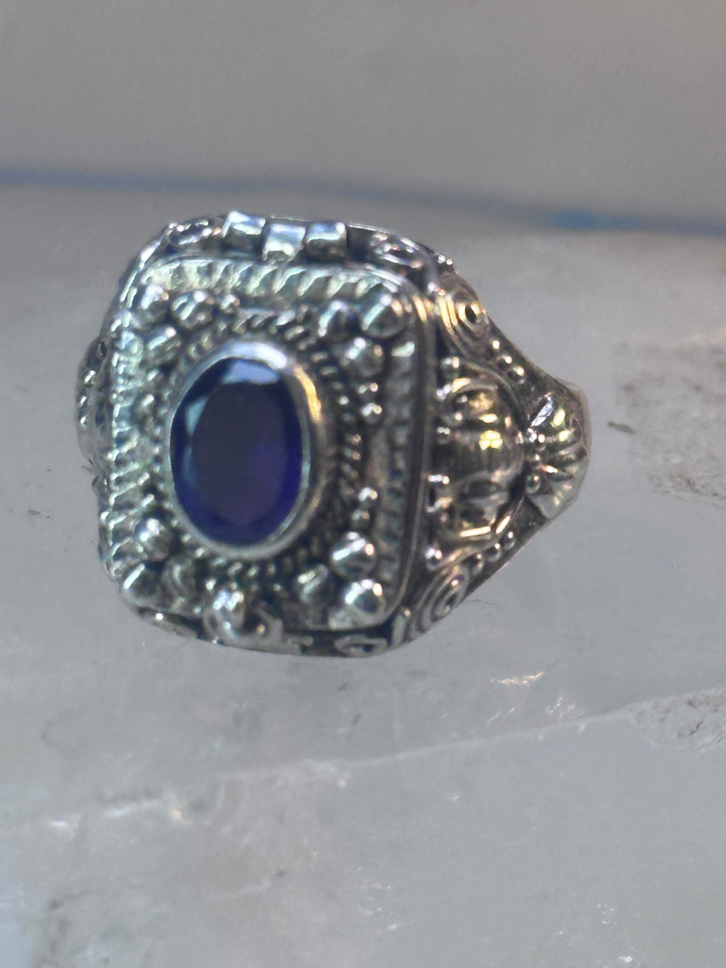Poison ring boho purple stone sterling silver size 8 women girls