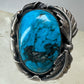 Navajo ring turquoise leaves size 9.25 Sterling Silver women men