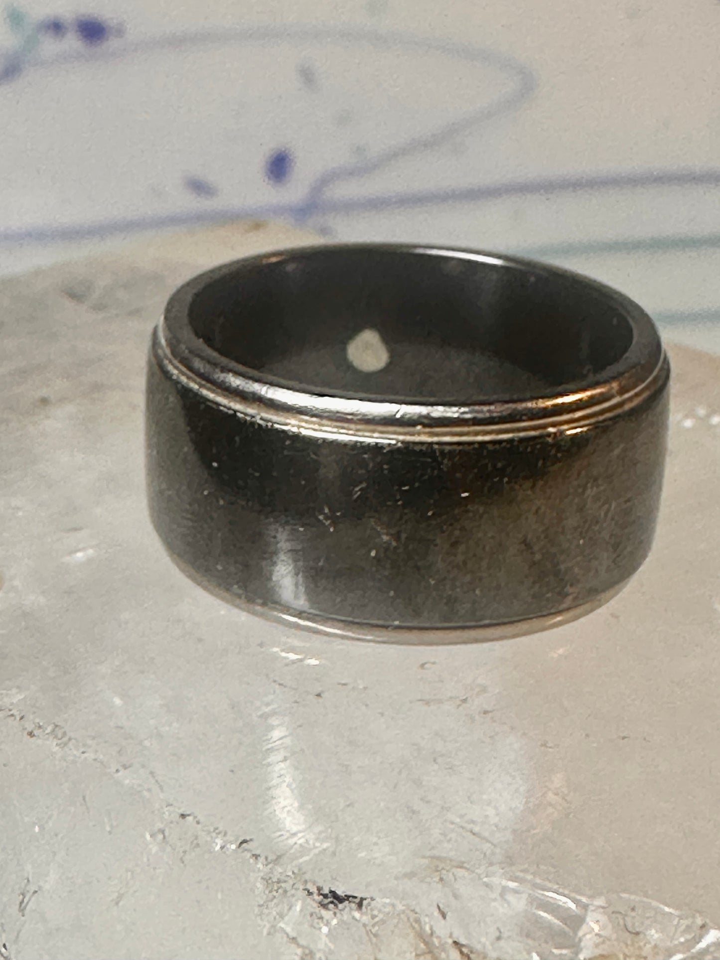 Harley Davidson ring biker sterling silver titanium black shield band size 8.5 men women