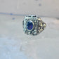 Poison ring boho purple stone sterling silver size 8 women girls