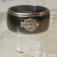 Harley Davidson ring biker sterling silver titanium black shield band size 8.5 men women