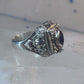 Poison ring boho purple stone sterling silver size 8 women girls