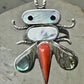 Dragonfly ring Native American Abalone coral MOP band size 4.7 sterling silver women girls