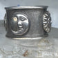 Vintage Sergio Bustamante Sterling Silver Sun Moon Celestial Band Ring Size 7.75 14.4g