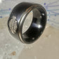 Harley Davidson ring biker sterling silver titanium black shield band size 8.5 men women