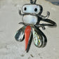 Dragonfly ring Native American Abalone coral MOP band size 4.7 sterling silver women girls