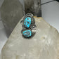 Turquoise ring size 7 Navajo squash blossom design southwest long sterling silver  women