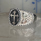 Black Hills Gold ring Cross band Religious Christian size 10.5 sterling silver women men