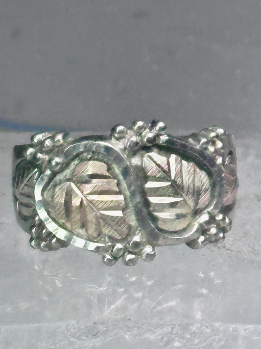 Black Hills Gold Ring leaves wedding band size 7.75 sterling silver women men