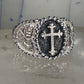 Black Hills Gold ring Cross band Religious Christian size 10.5 sterling silver women men
