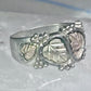 Black Hills Gold Ring leaves wedding band size 7.75 sterling silver women men