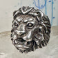 Lion ring lion face heavy band sterling silver size 8 Sterling Silver women men big cat