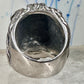 Lion ring lion face heavy band sterling silver size 8 Sterling Silver women men big cat