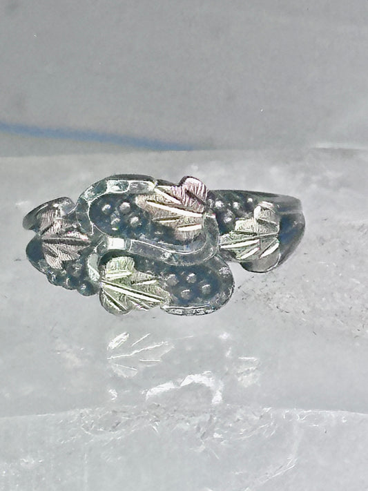 Black Hills Gold Ring leaves band size 6 sterling silver women girls