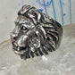 Lion ring lion face heavy band sterling silver size 8 Sterling Silver women men big cat