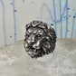 Lion ring lion face heavy band sterling silver size 8 Sterling Silver women men big cat