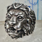 Lion ring lion face heavy band sterling silver size 8 Sterling Silver women men big cat