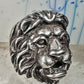 Lion ring lion face heavy band sterling silver size 8 Sterling Silver women men big cat