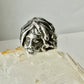 Face ring punk figurative long hair Size 6.75 Sterling Silver women girls