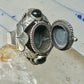 Poison ring obsidian ? leaves  band size 7 sterling silver women girls