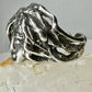 Face ring punk figurative long hair Size 6.75 Sterling Silver women girls