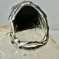 Face ring punk figurative long hair Size 6.75 Sterling Silver women girls